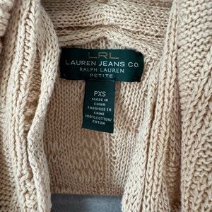 Ralph Lauren Beige Cable Knit Petite Sweater